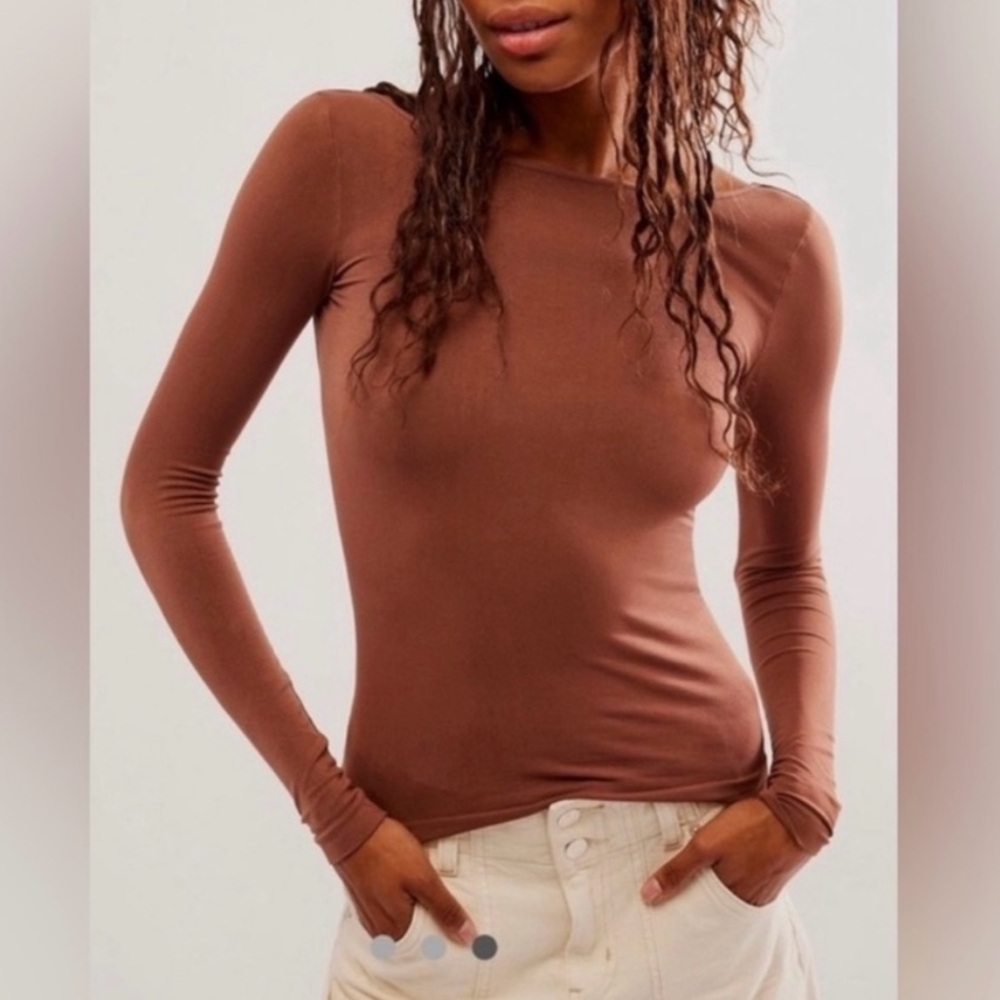 Intimately Free People Ribbed Boat Neck Top NWT